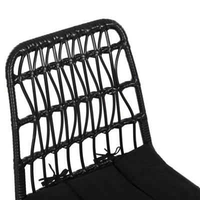 Karrige kopshti Allegra HM5453.12, metal me ratan sintetik, me jastëk, e zezë