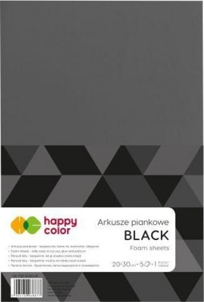 Fletë shkumë GDD Happy Color, A4, set 5 copë, e zezë