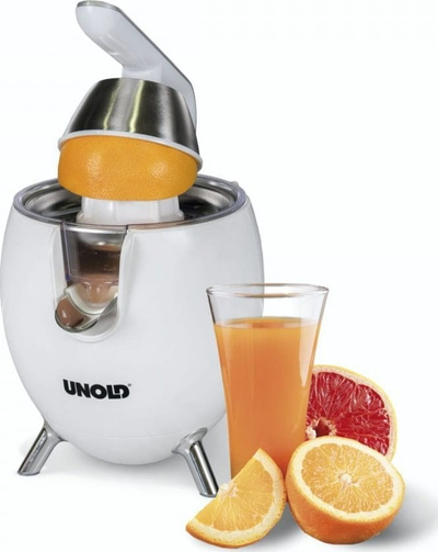 Shtrydhës agrumesh Unold 78130, mekanizëm me levë, motor i fuqishëm, inox
