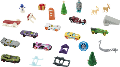 Kalendar Adventi Hot Wheels, 24 surpriza, vetura 1:64, shumëngjyrësh