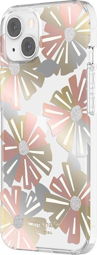 Maskë telefoni Kate Spade Wallflower për iPhone 13, hardshell transparente me lule shumëngjyrëshe