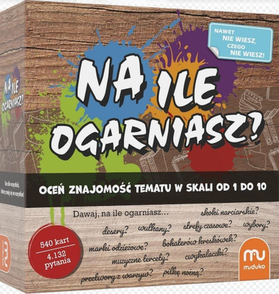Lojë me letra Muduko Na ile ogarniasz, 540 letra, 4132 pyetje, shumëngjyrëshe