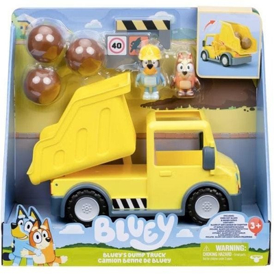 Камион играчка Bluey S12 Dump Truck, со фигури Bluey и Bingo, со механизам за кревање, повеќебоен