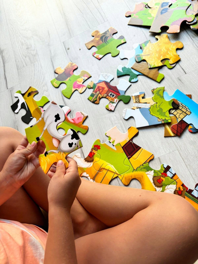 Puzzle Jumbo Ferma, 48 copa, 90 x 60 cm, shumëngjyrësh