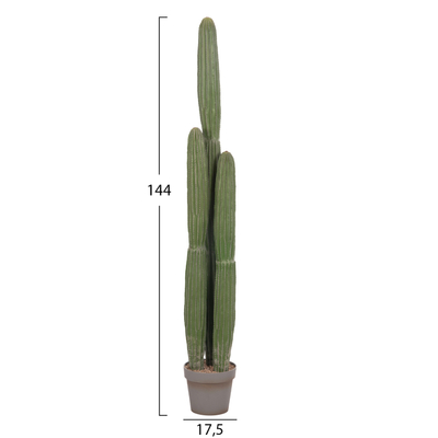 Bimë dekorative sintetike HM4745, kaktus me vazo, 144cm, jeshile