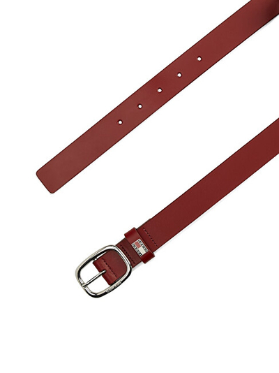 Rrip femrash Tommy Hilfiger Tommy Jeans, lëkurë, i kuq