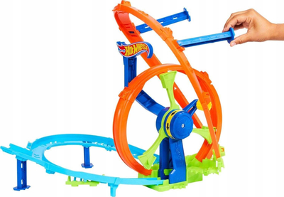 Set loje Hot Wheels Rapid Launch & Loop, pistë me loop, makina 1:64, shumëngjyrëshe