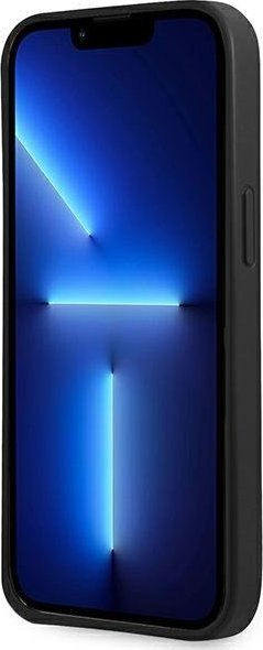 Futrollë Guess Saffiano Triangle Logo për iPhone 14 Plus 6.7", hardcase, e zezë