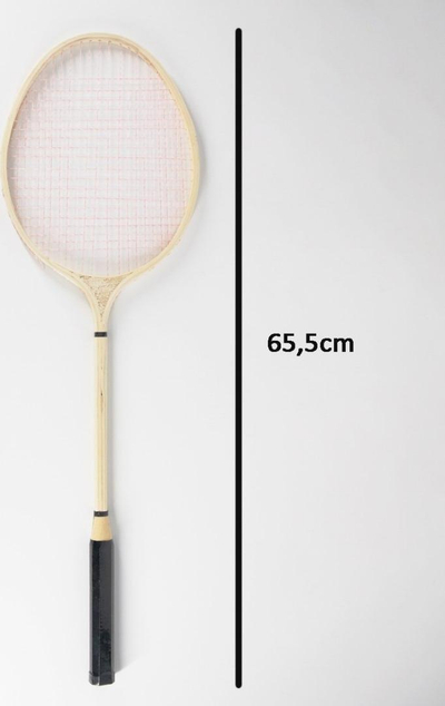 Set badminton Icom Wooden, 65.5cm, 2 raketa druri, ngjyrë natyrale