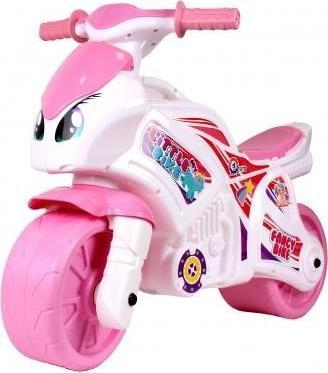 Motor lodër për fëmijë Technok Pink Motorcycle, dizajn sportiv, rrota të gjera, rozë e bardhë