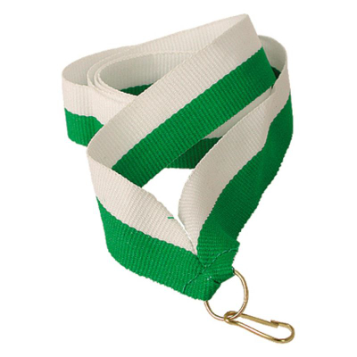 Shirit medalje Victoria Sport Ribbon, 22 mm, bardh e gjelbër
