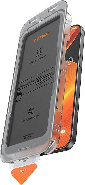 Mbrojtës ekrani Torras Install Master Privacy Glass për iPhone 16 Pro, xham i fortë, privatësi, transparent