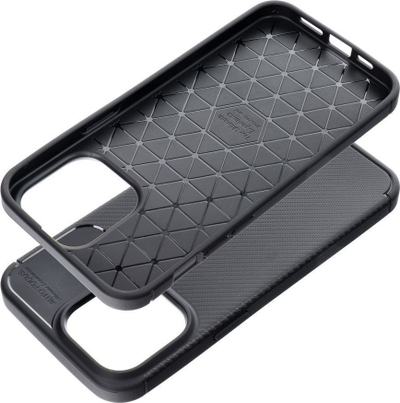Футрола за телефон Carbon Premium за iPhone 15 Pro Max, со карбон ефект, црна