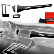 Folie dekorative interieri GrizzGlass PianoSkin, për Audi RS6 C8 2018-2025, set 4 në 1, e zezë me shkëlqim