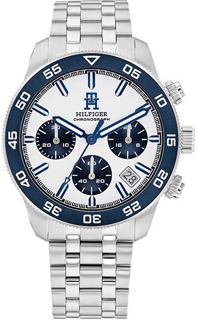 Orë dore për burra Tommy Hilfiger TH85 Chronograph 1792157, e argjendtë