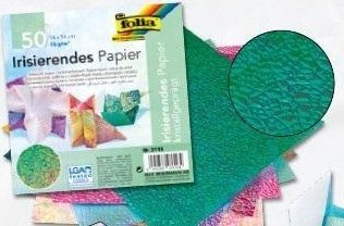 Letër origami Folia Crystal Embossing Iridescent, 6x6", 50 fletë, shumëngjyrëshe