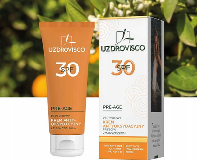 Krem fytyre Uzdrovisco Pre-Age, SPF 30, 50 ml, portokall
