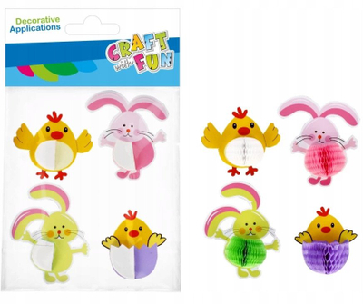 Stikers dekorativë CRAFT WITH FUN Accordion 531799, për Pashkë, shumëngjyrësh