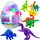 Set lodër LovinDo Surprise Dino Egg, 4 plastelina, figurë dinosauri