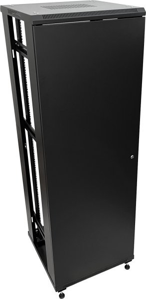 Kabinet rrjeti Q LANTEC 27U, 19", 800x1000mm, derë xhami, i zi