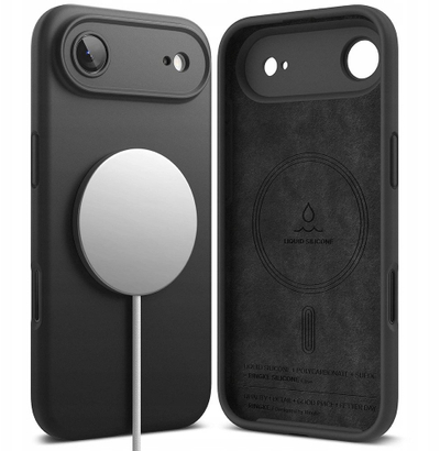 Mbulesë telefoni Ringke Silicone Magnetic MagSafe, për iPhone 17 Air 17 Pro, silikoni, e zezë