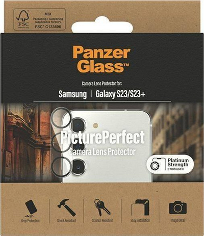 Mbrojtës kamere PanzerGlass Picture Perfect për Samsung Galaxy S23 / S23+, xham i temperum, transparent