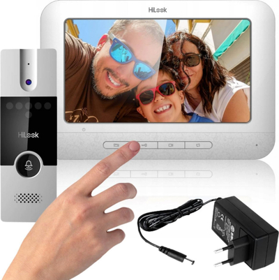 Set video interfon Hilook by Hikvision L-VIS-04, ekran 7", montim sipërfaqësor, gri