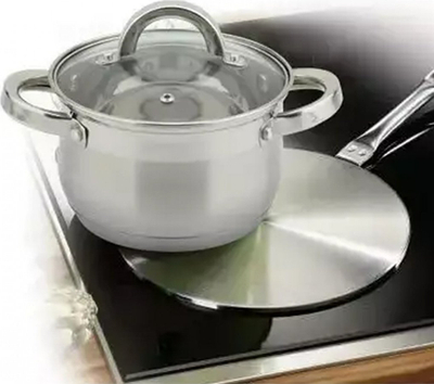 Adapter për sobë me induksion KingHoff KH 1710, 28 cm, çelik inox, argjendtë