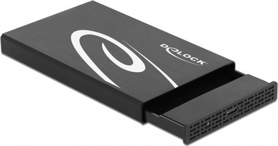 Kuti e jashtme për disk DeLOCK 42611, 2.5", USB 10 Gbps, alumini, e zezë e bardhë