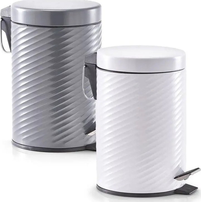 Kosh plehrash Zeller Anthracite, 3L, metal me pedale, i bardhë