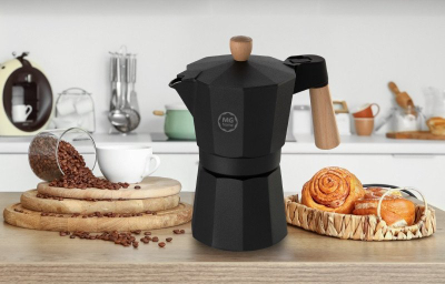 Xhezve për kafe MG Home GALAO, 300 ml, alumin, e zezë