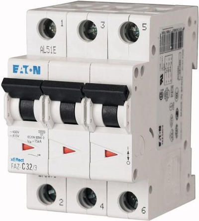 Ndërprerës automatik Eaton FAZ K25/3, 3P, 25A 15kA, AC