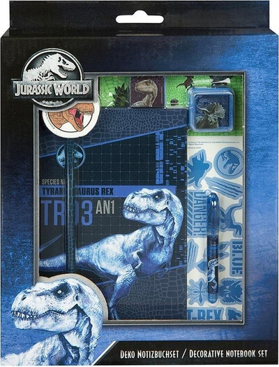 Set kreativ shkrimi Cass Jurassic World, 8 copë, për fëmijë, shumëngjyrësh