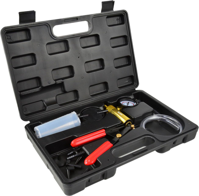 Set vakum-tester dore dhe komplet për ajrosje frenash, me manometër, për makina, i zi