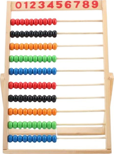 Abak prej druri Viga Toys School, 10 rreshta, rruza shumëngjyrëshe