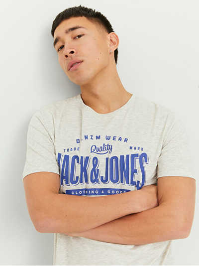 Bluzë Jack&Jones JJELOGO Standard Fit 12238252 White Melange
