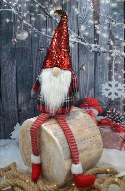 Dekor Krishtlindjes Saska Christmas Gnome, 50cm, kapelë me shkëlqim, e kuqe
