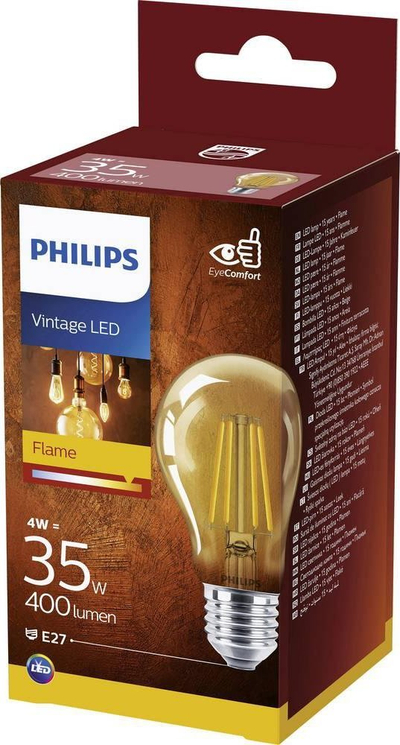 Llampë dekorative LED Philips Classic Gold A60, 4W, E27, dritë e ngrohtë