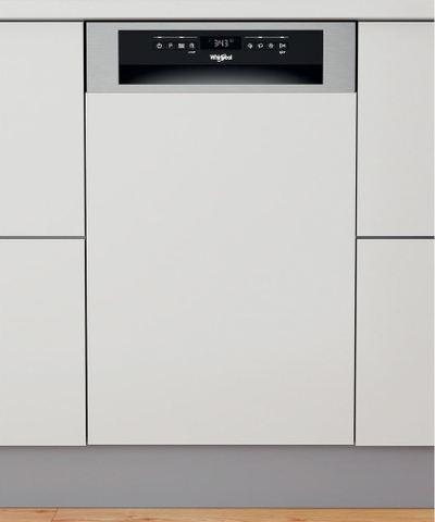 Lavastovilje gjysmë e futur Whirlpool WSBO 3O23 PF X, 45cm, 10 sete, inox