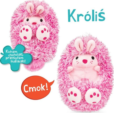 Lodër interaktive pellushi Epee Kulisie Pink Rabbit, me tinguj, reagim ndaj prekjeve, rozë