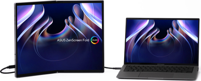Monitor portativ ASUS ZenScreen Fold OLED MQ17QH, 17.3", Quad HD, i argjendtë