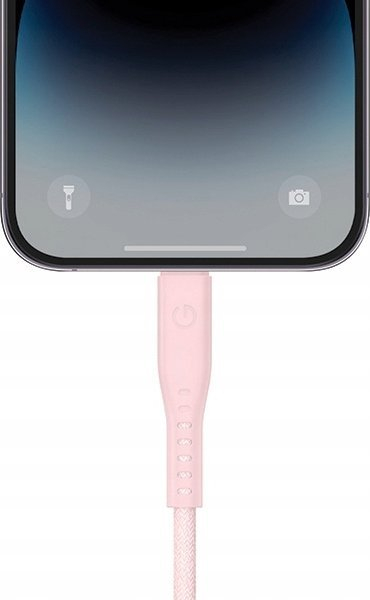 Kabllo karikimi Energea Cable Flow, USB C në Lightning, 1.5m, 60W 3A, gri rozë