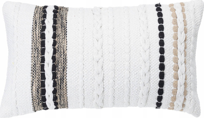 Jastëk dekorativ Home &amp; Styling Collection Stripe, 50 x 30 cm, pambuk, i bardhë me vija