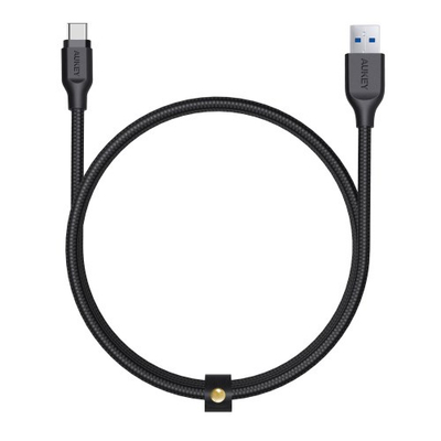 Kabllo Aukey, USB A / USB C, 1.2 m, e zezë