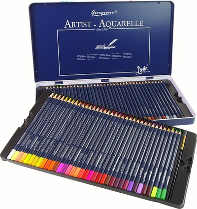 Set lapsa akuarel Leantoys, 72 ngjyra, 17 cm, kuti metalike