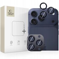 Mbrojtës kamere Tech-Protect Camring Fit+, për iPhone 14 15 16 17 Pro Max, alumini dhe xhami, Deep Blue