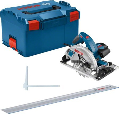 Sharrë rrethore dore Bosch Professional GKS 65 GCE, 190 mm, 1800 W, me shinë udhëzuese 1400 mm