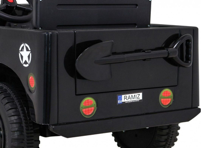 Makina elektrike lodër Retro Military 4x4, 12V, telekomandë, jeshile ushtarake