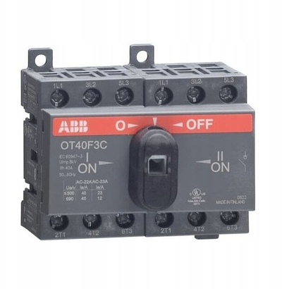 Ndërprerës kalues trefazor ABB OT40F3C, 40A, IP20, gri