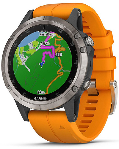 Orë e mençur Garmin Fenix 5S Plus, ngjyrë portokalli